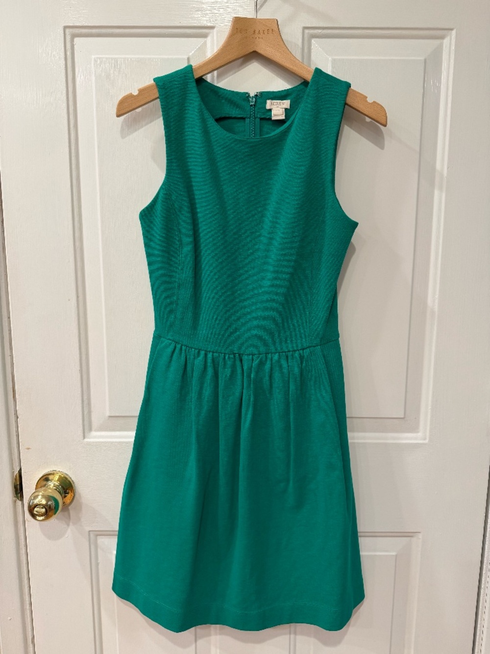 Women's JCrew sleeveless green mini dress